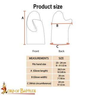 Mitaines rembourrées avec cotte de mailles en acier doux, anneau plat, riveté rond (alt)