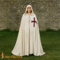 Cape à capuche de croisé teutonique du XIIIe siècle – Manteau en coton avec croix