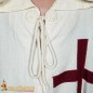 Cape à capuche de croisé teutonique du XIIIe siècle – Manteau en coton avec croix