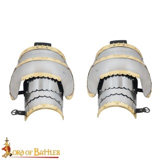 Épaulières de hussard  en acier forgé à la main avec garniture en laiton