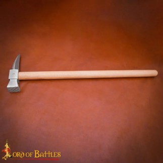 Marteau de guerre médiéval – Tête en acier à haute teneur en carbone forgée à la main avec manche en bois