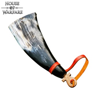 Poire à poudre en corne  du Moyen Âge