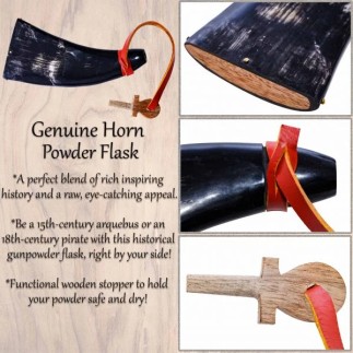 Poire à poudre en corne  du Moyen Âge