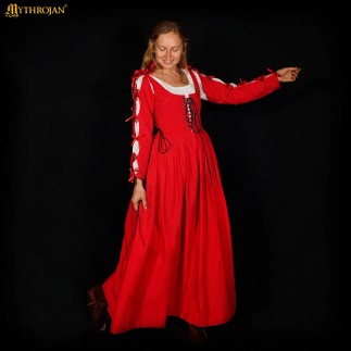 Robe Renaissance en coton avec chemisier – La grâce et le confort d’une noble femme