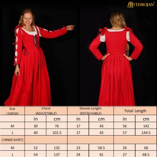 Robe Renaissance en coton avec chemisier – La grâce et le confort d’une noble femme