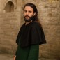 Cape courte médiévale et Renaissance en laine pour costumes de GN, de théâtre, de scène.