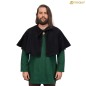 Cape courte médiévale et Renaissance en laine pour costumes de GN, de théâtre, de scène.