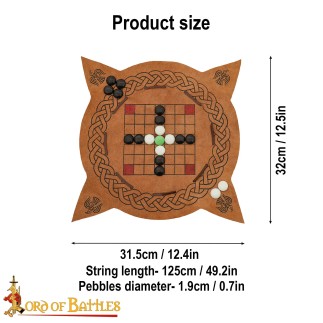 Jeu de société Viking Hnefatafl en cuir, jeu de stratégie nordique portable avec galets de verre