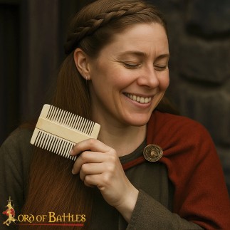 Peigne en os double face Viking pour barbe et cheveux