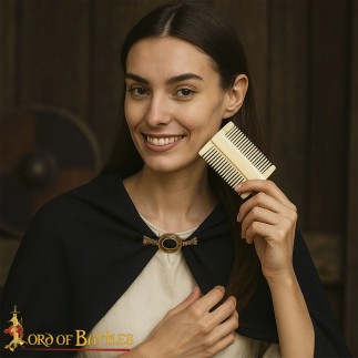Peigne en os double face Viking pour barbe et cheveux