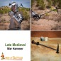 Marteau de guerre à bec de corbeau forgé à la main, fin du Moyen Âge