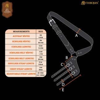 Baudrier médiéval en cuir avec ceinture et porte-fourreau ajustable en bandoulière