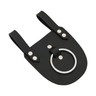 Anneau porte-hache en cuir noir