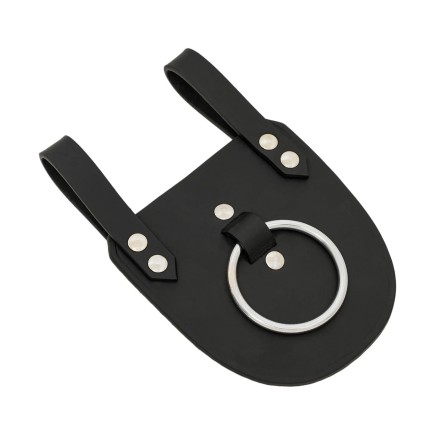 Anneau porte-hache en cuir noir