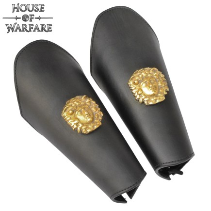 Bracelets en cuir ornés d'une Méduse en laiton massif