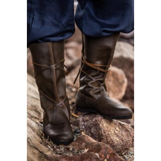Bottes viking "Ole" en cuir nubuck