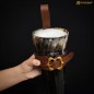 Corne à boire viking de 600 ml avec étui en cuir noir