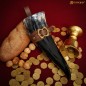 Corne à boire viking de 600 ml avec étui en cuir noir