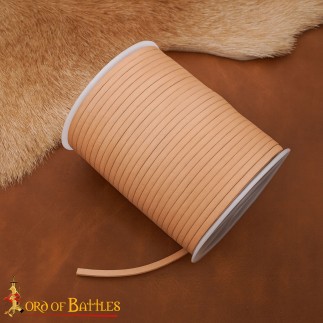 Bobine de cordon en cuir véritable de 50 mètres, couleur naturelle