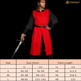 Tabard médiéval en coton du XIVe siècle – Surcot viking, normand et du haut Moyen Âge