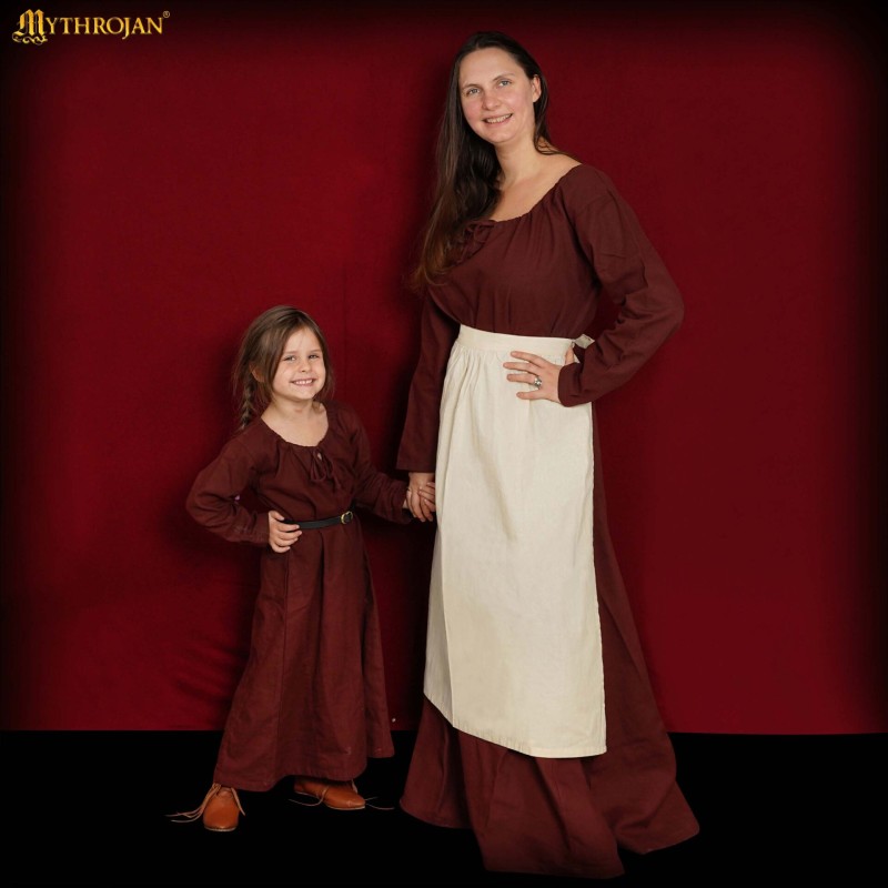 Tablier médiéval 100% coton, accessoire de costume historique pour costumes de paysans et de roturiers