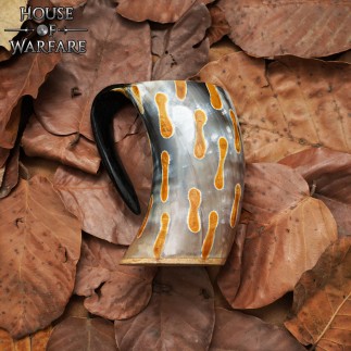Chopine en corne véritable, style guerrier viking