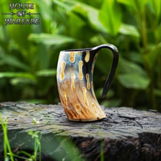 Chopine en corne véritable, style guerrier viking