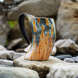 Chopine en corne véritable, style guerrier viking