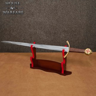 Support en bois à deux niveaux pour épée/hache