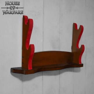 Support en bois à deux niveaux pour épée/hache