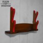 Support en bois à deux niveaux pour épée/hache