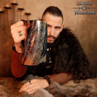 Véritable corne à boire viking médiévale, chope à bière