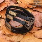 Ceinture double celtique en cuir noir