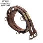 Ceinture double celtique en cuir marron