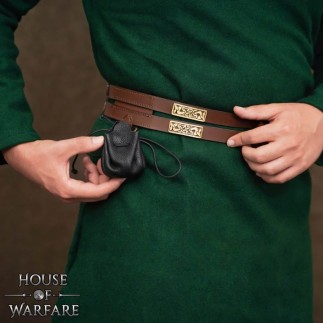 Ceinture double celtique en cuir marron