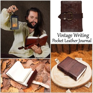 Carnet de poche vintage en cuir