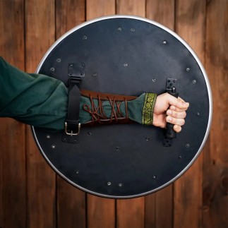 Bouclier décoratif en bois de guerrier