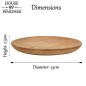 Assiette en bois massif véritable