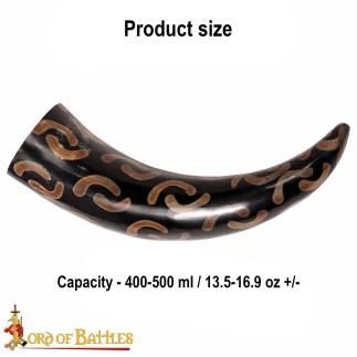 Corne à boire en forme de croissant carbonisé 400-500 ml