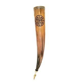 Corne à boire viking 300-400 ml, fabriquée artisanalement en véritable corne de bœuf