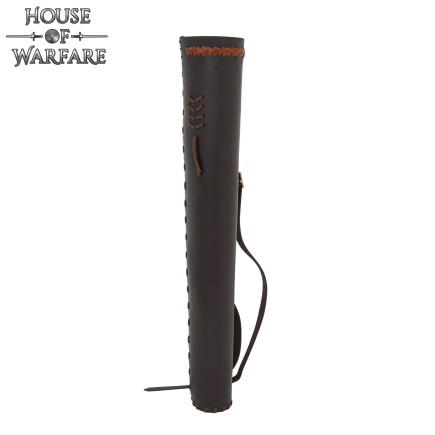 Carquois dorsal médiéval en cuir – Équipement de tir à l'arc fait main