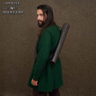 Carquois dorsal médiéval en cuir – Équipement de tir à l'arc fait main