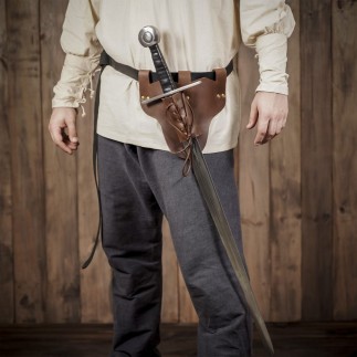 Grenouille de chasse pour épées et haches, véritable maroquinerie artisanale