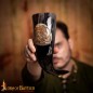 Corne à boire « Le Serment Tressé » 400-500 ml, fabriquée artisanalement en véritable corne de bœuf.