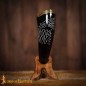Corne à boire Fenrir Wolf 300-400 ml avec garnitures en laiton pur, fabriquée artisanalement en véritable corne de bœuf.