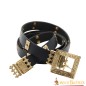 Ceinture médiévale en cuir d'Éric de Poméranie avec détails en laiton pur