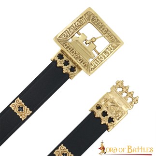 Ceinture médiévale en cuir d'Éric de Poméranie avec détails en laiton pur