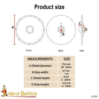 Bouclier anglo-saxon – Bouclier rond en bois avec umbo en acier