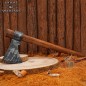 Hache de reconstitution viking prête au combat, trempée