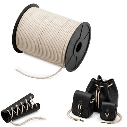 Bobine de cordon en cuir blanc de 100 mètres diamètre 2.6mm